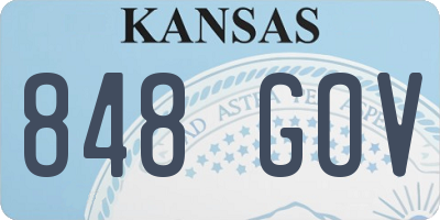 KS license plate 848GOV