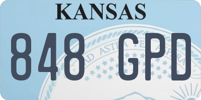 KS license plate 848GPD