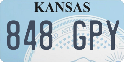 KS license plate 848GPY