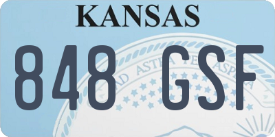 KS license plate 848GSF