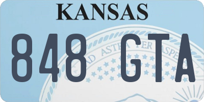 KS license plate 848GTA
