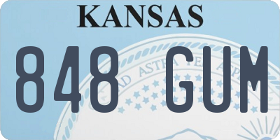 KS license plate 848GUM