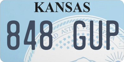 KS license plate 848GUP