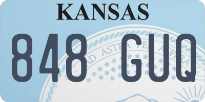 KS license plate 848GUQ