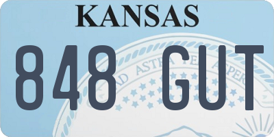KS license plate 848GUT