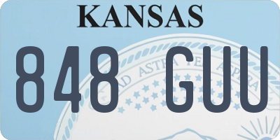 KS license plate 848GUU