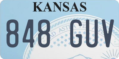 KS license plate 848GUV