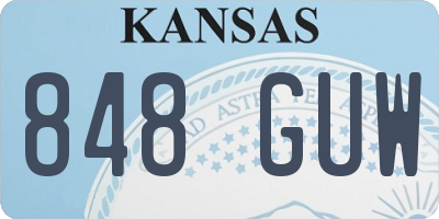 KS license plate 848GUW