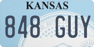 KS license plate 848GUY