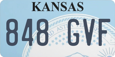 KS license plate 848GVF