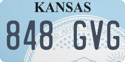 KS license plate 848GVG