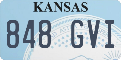 KS license plate 848GVI