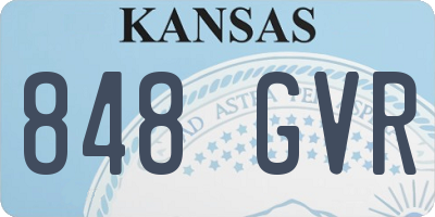 KS license plate 848GVR
