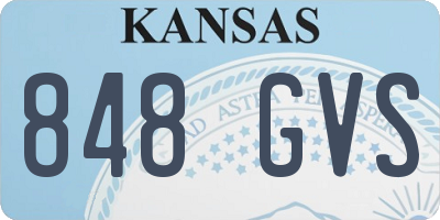 KS license plate 848GVS