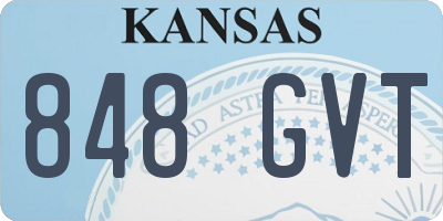 KS license plate 848GVT