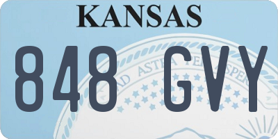 KS license plate 848GVY
