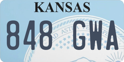 KS license plate 848GWA
