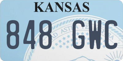 KS license plate 848GWC