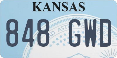 KS license plate 848GWD