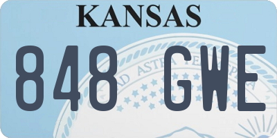 KS license plate 848GWE