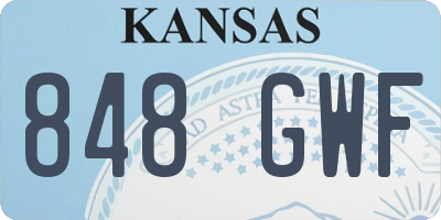 KS license plate 848GWF