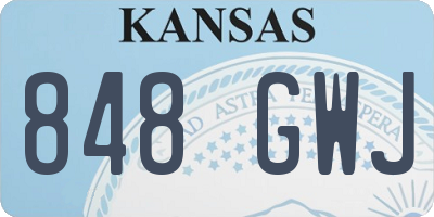 KS license plate 848GWJ