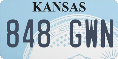 KS license plate 848GWN