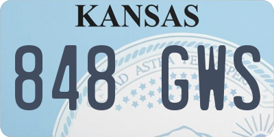 KS license plate 848GWS