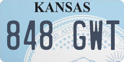 KS license plate 848GWT