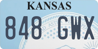 KS license plate 848GWX