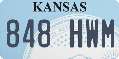 KS license plate 848HWM