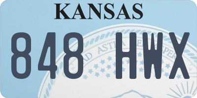 KS license plate 848HWX