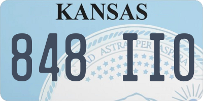 KS license plate 848IIO