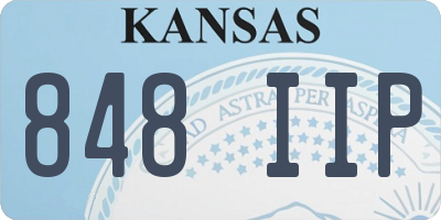 KS license plate 848IIP