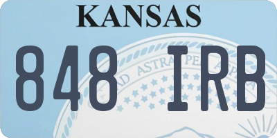 KS license plate 848IRB