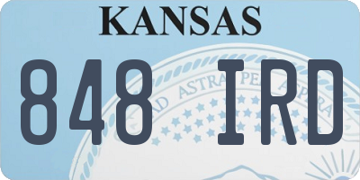 KS license plate 848IRD