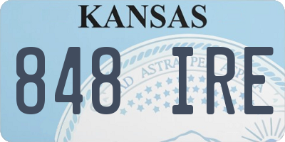 KS license plate 848IRE