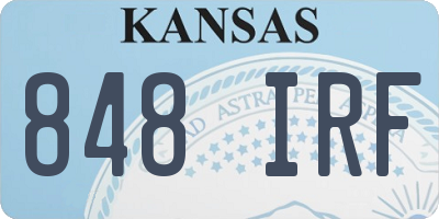 KS license plate 848IRF