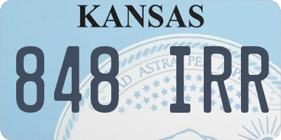 KS license plate 848IRR