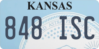 KS license plate 848ISC
