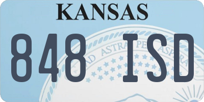 KS license plate 848ISD