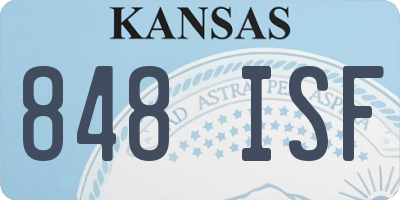 KS license plate 848ISF