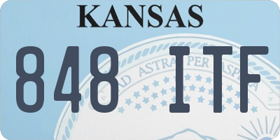 KS license plate 848ITF