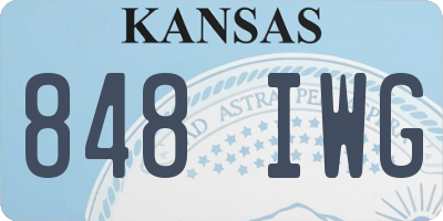 KS license plate 848IWG