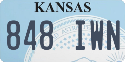 KS license plate 848IWN