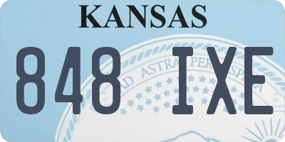 KS license plate 848IXE