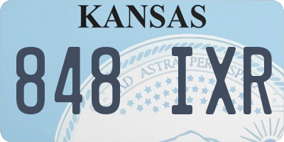 KS license plate 848IXR