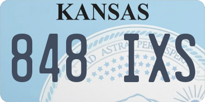 KS license plate 848IXS