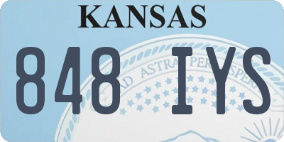 KS license plate 848IYS