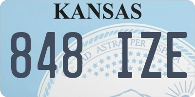 KS license plate 848IZE